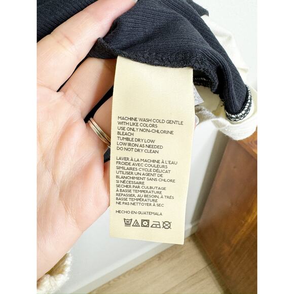 NWT Anthropologie Daily Practice Ariel Tank Short Sleeve Top Black White XL - Picture 9 of 10